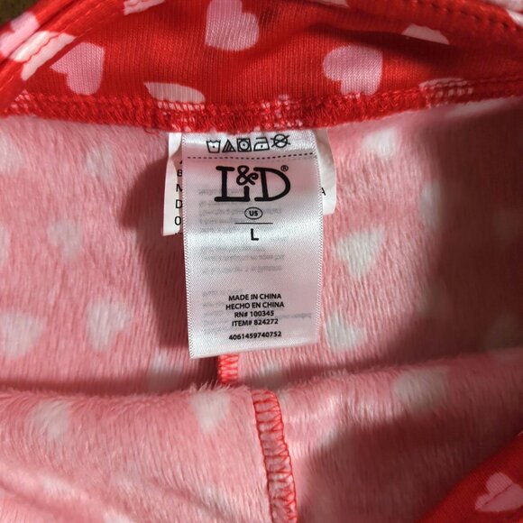 L&D Kids Red Heart Print Fleece-Lined Leggings (ALDI) – Size L - Picture 2 of 7